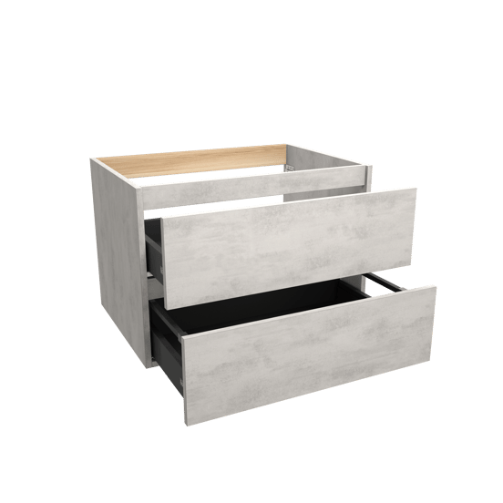 Balmani Lucida meuble sous-lavabo suspendu 75 x 55 cm béton gris argent 2 tiroirs