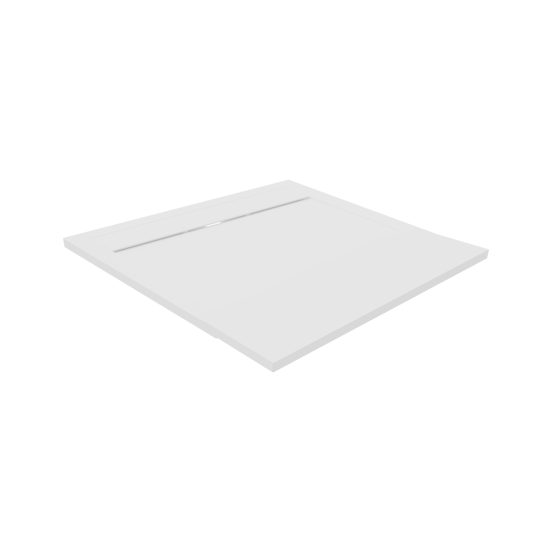 Luca Varess Dandy douchebak 90 x 90 cm composietmarmer mat wit rock structuur