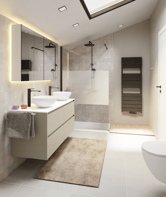 Storke Seda meuble sous-vasque suspendu 130 x 52 cm soie grise 4 tiroirs