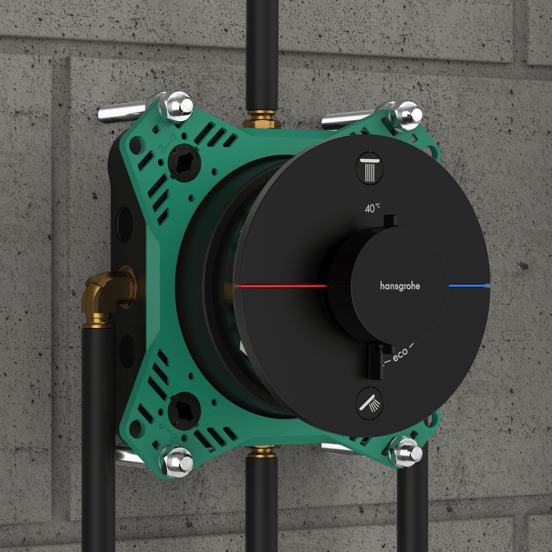 Hansgrohe Showerselect Comfort S inbouw thermostaat 2 uitgangen mat zwart