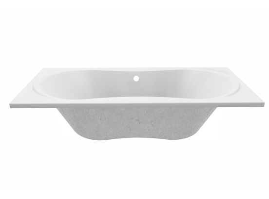 Luca Varess Trasime tweepersoons inbouwbad 180 x 80 cm acryl mat wit