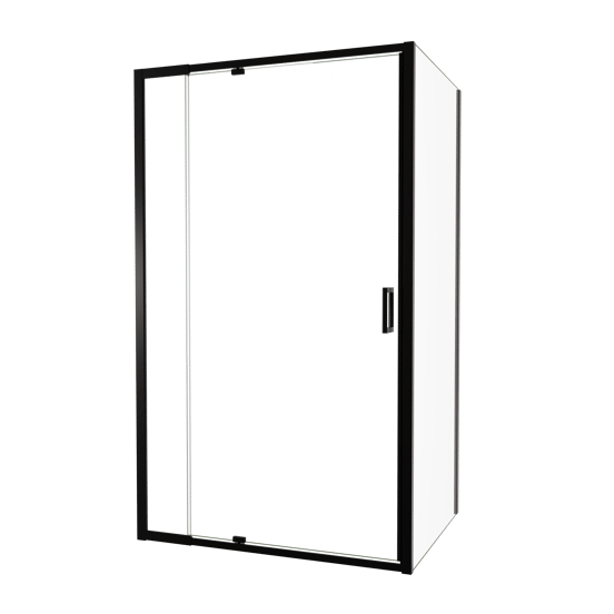 Luca Varess Vidor Telescope paroi de douche avec porte pivotante et paroi latérale fixe 120 x 90 cm verre transparent profil noir mat