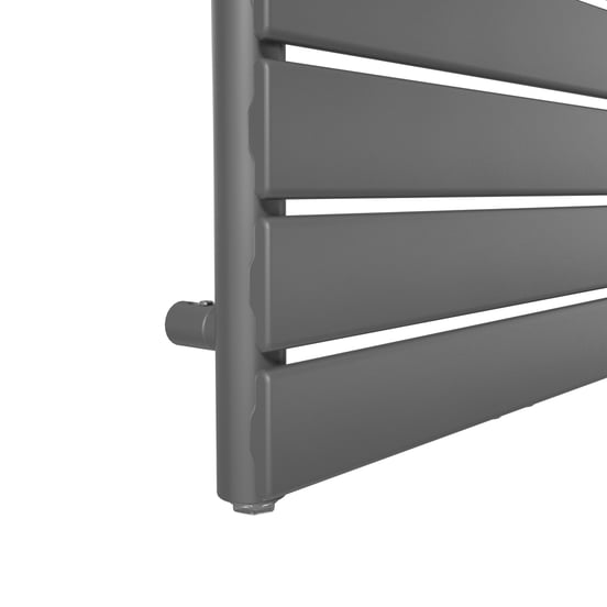 Vipera Vulcan enkele handdoekradiator 70 x 190 cm centrale verwarming antraciet grijs zij- en middenaansluiting 1,575W