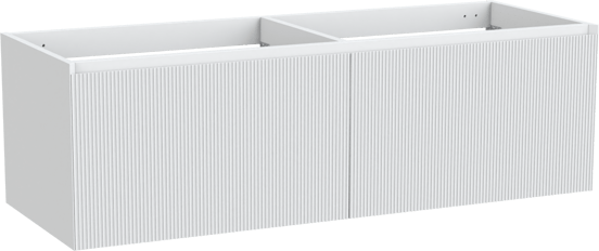 Balmani Fila hängender Waschbeckenunterschrank: 150 x 55 cm, Weiß Matt, 4 Schubladen