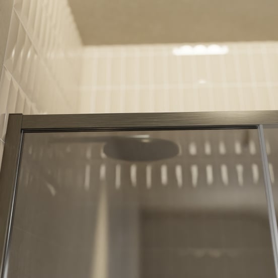 Balmani Senses Design porte coulissante à gauche 120 cm x 210 cm verre Miroir Reflex, Profil Brushed GunMetal