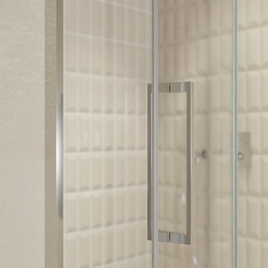 Balmani Senses Design douche draaideur rechts 140 cm x 210 cm Helder glas, Chroom profielen