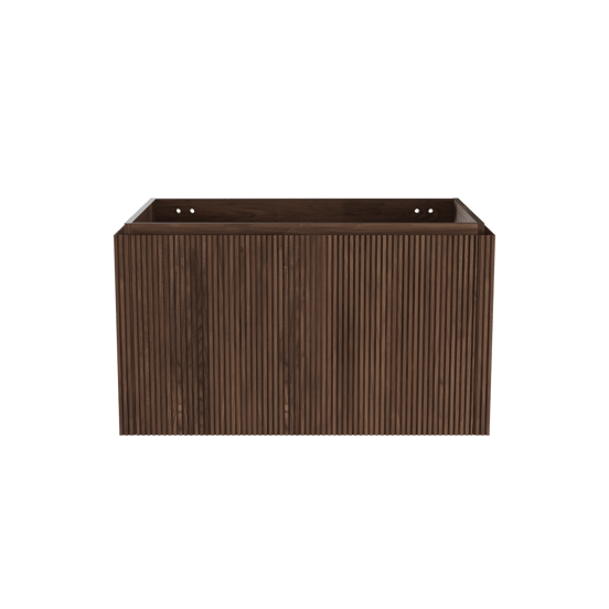 Balmani Eclips hängendes möbelstück Waschtischunterschränke 90 x 55 cm Amerikanischer Nussbaum 2 Schubladen Vert. Sym. Rippe