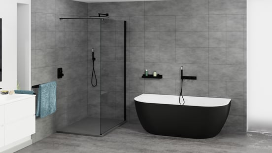 Luca Varess Otello tweepersoons halfvrijstaand bad 170 x 80 cm acryl Mat Zwart