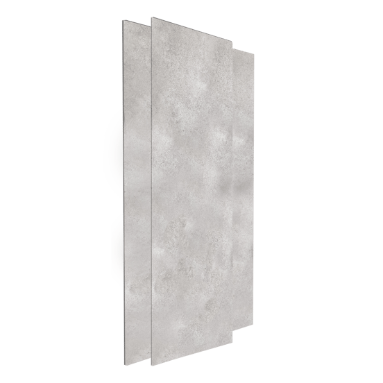 Linie Plato Set revêtement mural de douche 120x260 cm & 90x260 cm pvc béton gris Bolero