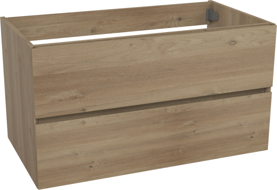 Storke Edge zwevende wastafelonderkast 95 x 52 cm ruw eiken 2 lades