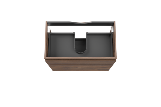 Linie Lado staande wastafelonderkast 80 x 46 cm bruin eiken 3 lades