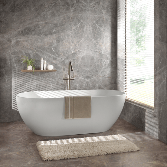 Balmani Nomina ovaal vrijstaand bad 169 x 80 cm Solid Surface mat wit