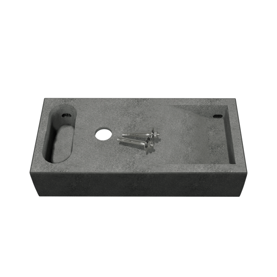 Balmani Mood Handwaschbecken: Granit, Poliert, 45 x 20 cm