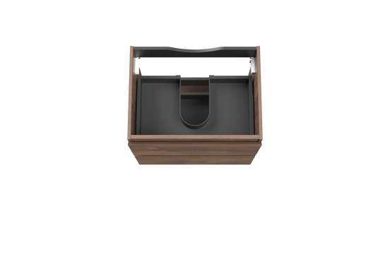 Linie Lado zwevende wastafelonderkast 60 x 46 cm bruine eik 2 lades