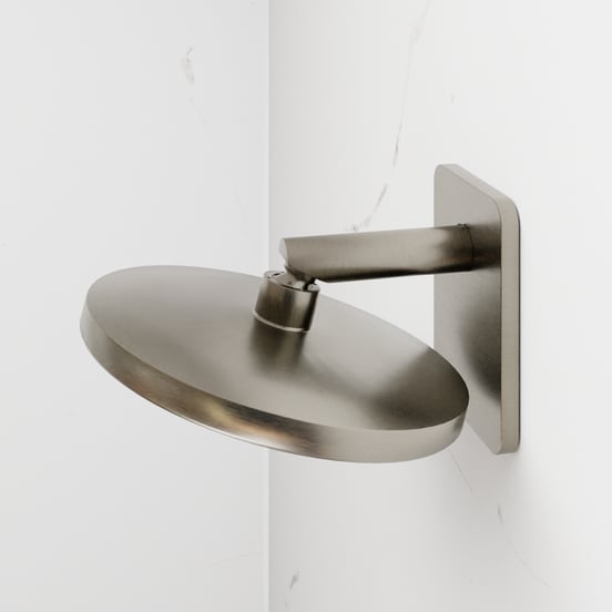 Blaufoss Onos 250 Tête de douche rond 25 cm avec bras de douche support mural Brushed Coolmetal