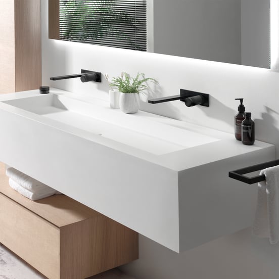 Blaufoss Sonic robinet de lavabo encastré noir mat incl élément intégré