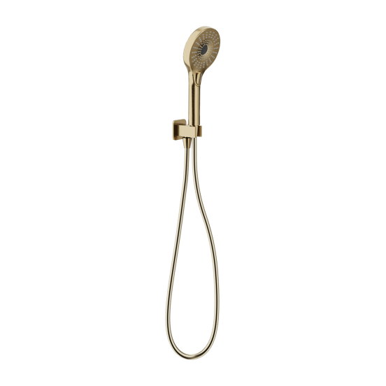 Blaufoss Onos Handbrause-Set: inkl. Wandanschlussbogen: 3jet, Brushed Champagne Gold