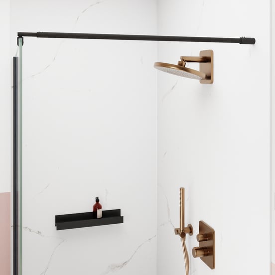 Blaufoss Onos 250 Tête de douche rond 25 cm avec bras de douche support mural Brushed Rosegold