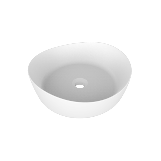 Balmani Jezi Aufsatzwaschbecken: Solid Surface, matt, rund, Ø 37,5 cm
