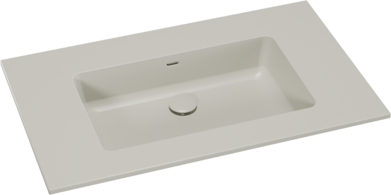 Storke Diva enkele wastafel mat zijdegrijze top solid 85 x 52 cm