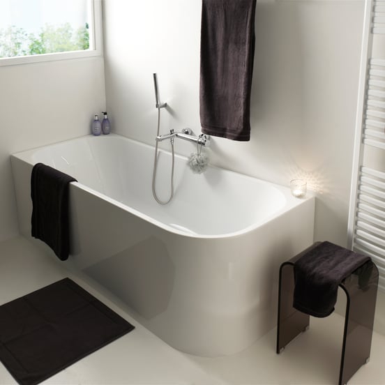 Luca Varess Mezzo tweepersoons hoekbad links 170 x 75 cm acryl hoogglans wit