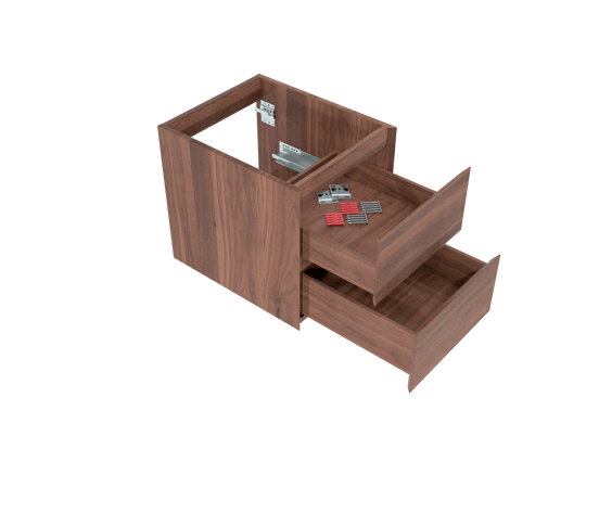 Balmani Mitra meuble sous-lavabo suspendu 45 x 55 cm noyer Américain 2 tiroirs