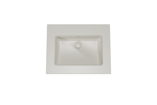 Storke Diva enkele wastafel mat zijdegrijze top solid 65 x 52 cm