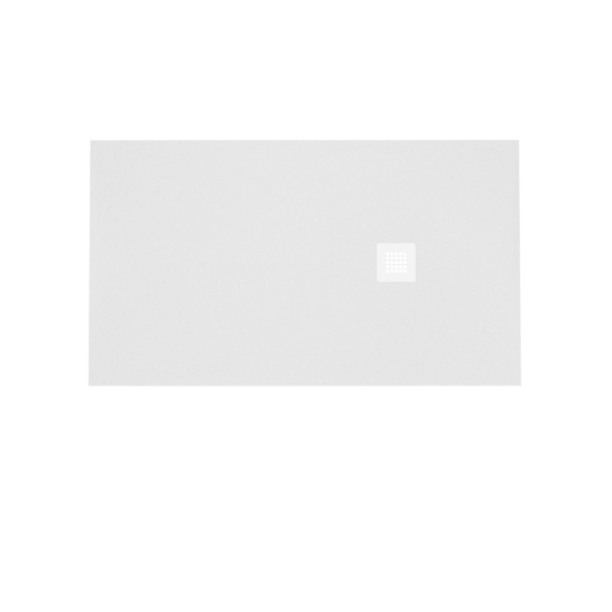 Balmani Vega receveur de douche 140 x 80 cm marbre composite blanc mat structure en ardoise