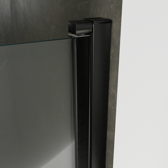 Luca Varess Kuresa porte battante 100 x 200 cm verre transparent profil noir mat