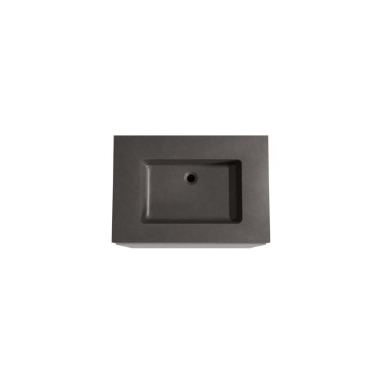 Storke Edge staand badmeubel 75 x 52 cm beton donkergrijs met Scuro High enkele wastafel in kwarts mat zwart