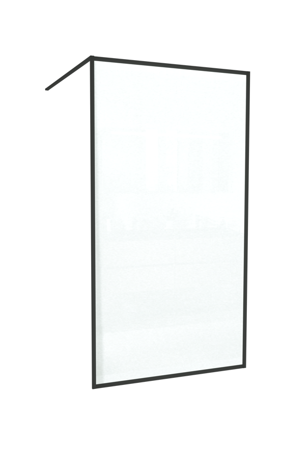 Balmani Framed inloopdouche 120 x 210 cm helder glas met coating, mat zwart profiel
