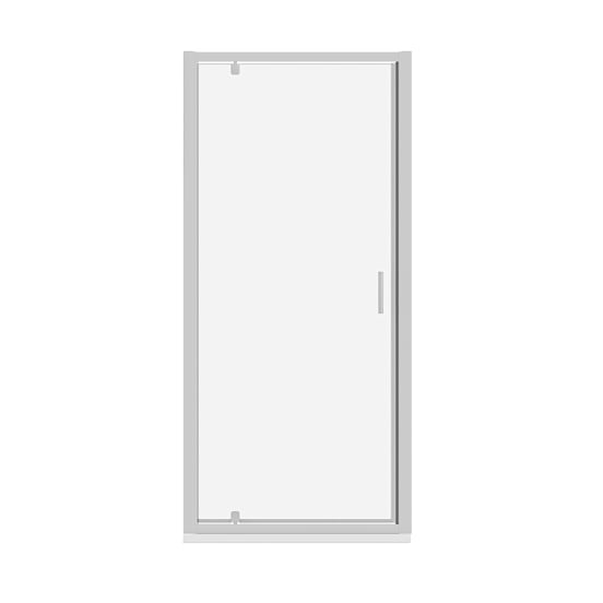 Luca Varess Vidor porte pivotante 90 x 190 cm verre transparent profil chrome brillant