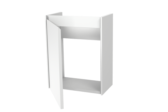Storke Edge zwevend toiletmeubel 40 x 22 cm mat wit met Fada wastafel in matte Solid Surface