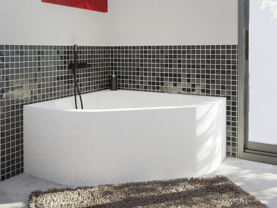 Luca Varess Idol baignoire d'angle gauche ou droite double 135 x 135 cm acrylique blanc mat