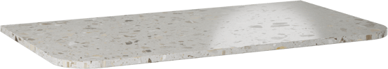 Balmani Moon Einzel- oder Doppel Waschtischplatte Terrazzo Greige 100 x 55 cm