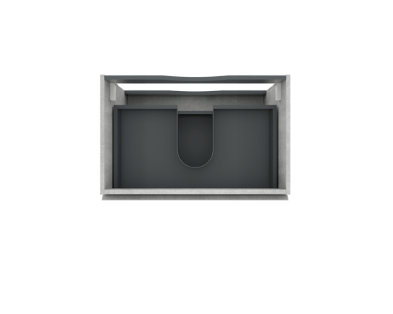 Linie Lado hängender Waschbeckenunterschrank: 70 x 46 cm, Beton dunkelgrau, 2 Schubladen