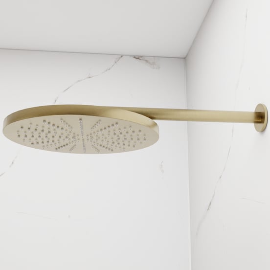 Blaufoss Nola 300 Tête de douche rond 30 cm avec support mural brushed champagne gold