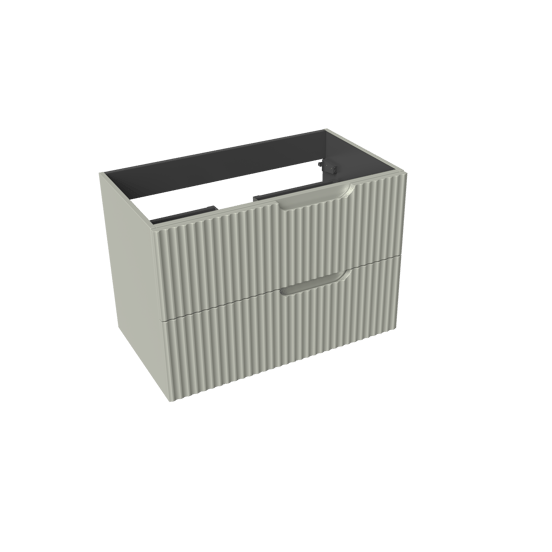 Linie Ribbo zwevende wastafelonderkast 80 x 46 cm greige 2 lades