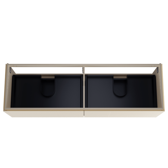 Balmani Eclips hängendes möbelstück Waschtischunterschränke 180 x 55 cm Sandbeige 4 Schubladen Vert. Sym. Rippe