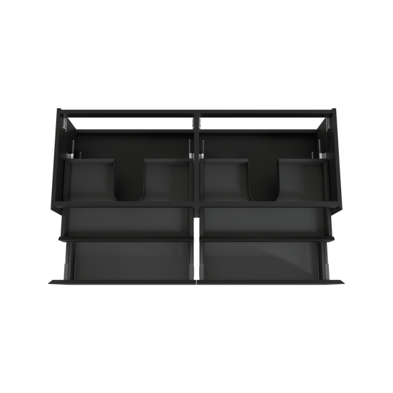 Balmani Idra zwevende wastafelonderkast 150 x 55 cm mat zwart 4 lades