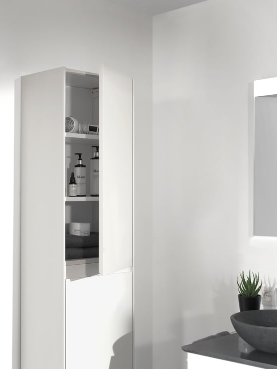 Storke Edge zwevende badkamerkast mat wit 40 x 30 x 170 cm