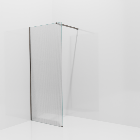 Balmani Modular inloopdouche: 90 x 200 cm, Ribs met coating, Brushed GunMetal profielen