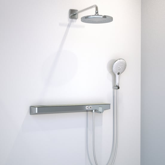Hansgrohe Showertablet Select 700 thermostatische inbouw douchekraan 2 functies glanzend chroom en wit