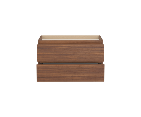 Balmani Lucida hängender Waschbeckenunterschrank: 90 x 55 cm, Amerikanischer Nussbaum, 2 Schubladen