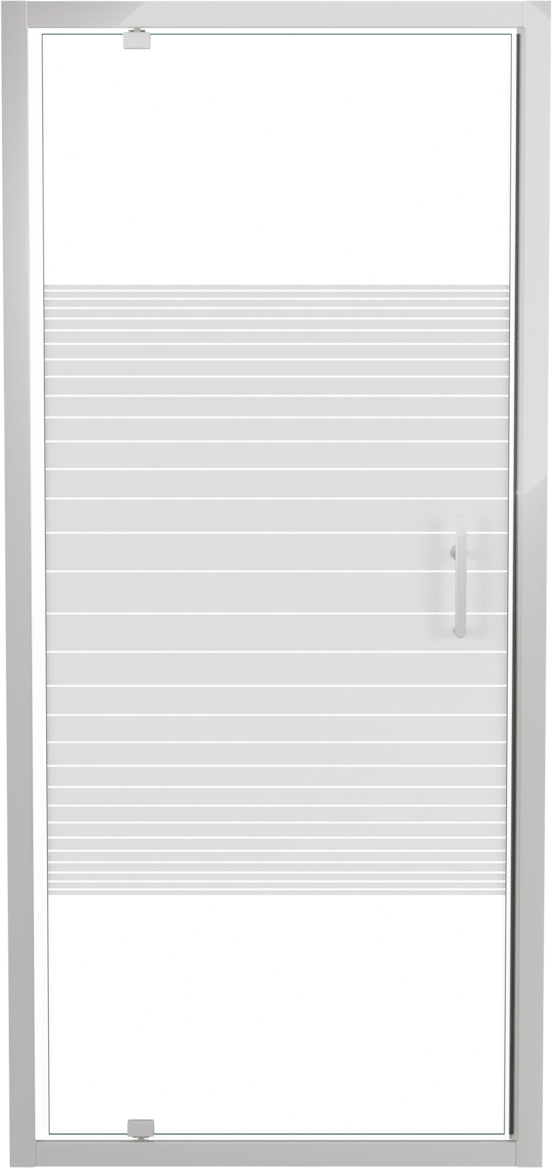 SanyOne Anton douche draaideur 90 cm x 190 cm Gestreept glas glanzend witte profiel