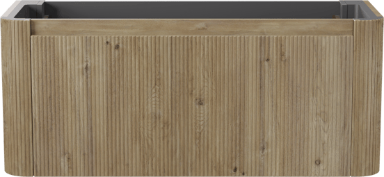 Storke Soft  hängendes möbelstück Waschtischunterschränke 120 x 46 cm Eiche rau 2 Schubladen Vert. Sym. Rippe