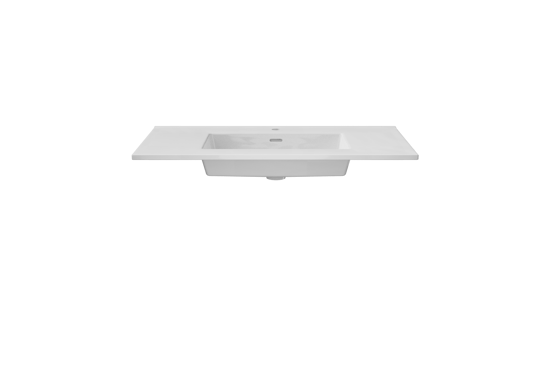 Storke Kera Einzelwaschtisch Porzellan Weiß Glänzend 95 x 52 cm, inklusive Ablaufventil