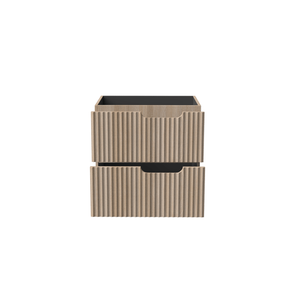 Linie Ribbo zwevende wastafelonderkast 60 x 46 cm lichte eik 2 lades