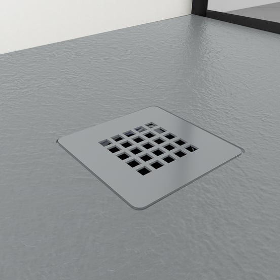 Balmani Vega douchebak 140 x 90 cm composietmarmer donkergrijs leisteenstructuur