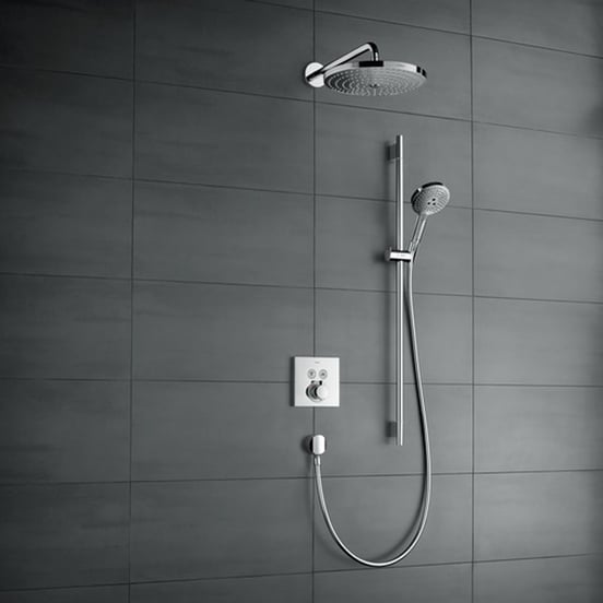 Hansgrohe Raindance Select S300 hoofddouche met muursteun ø30cm wit/chroom